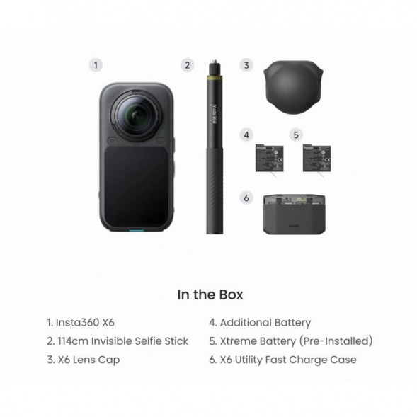 Экшн-камера Insta360 X6 Essentials Bundle, Black в Кургане